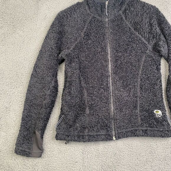 Mountain Hardwear Jacket Womens Small Full Zip Fleece Deep Pile Black USA Made - Picture 2 of 11